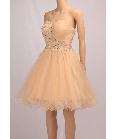 Strapless a Line Blue Crystal White Oranga Homecoming Dress Short Prom Dress Style3-pink $44.52 Dresses