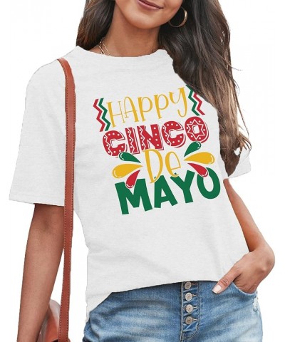 Cinco De Mayo Shirts for Women Sombrero Tshirt Summer Mexican Fiesta Vacation Tee Tops White4 $10.50 T-Shirts