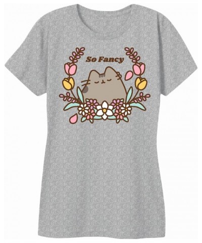 The Cat and Stormy Enjoying Popcorn Junior T-Shirt Grey-fancy $12.74 T-Shirts