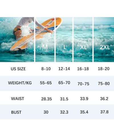 Women Long Sleeve Swimsuits, Female Coverup Rash Guard Shirt UPF 50+ Protection,Plus Size Print Bathing Suit Rahguard Blue Fl...