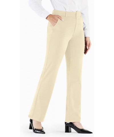 Dress Pants for Women Stretch Work Pants Straight Leg Office Slacks Business Casual Regular 31" Inseam Khaki $17.63 Pants