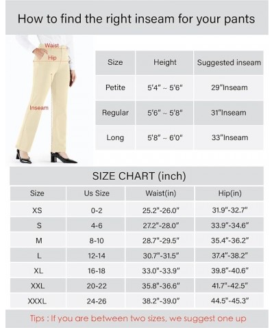 Dress Pants for Women Stretch Work Pants Straight Leg Office Slacks Business Casual Regular 31" Inseam Khaki $17.63 Pants