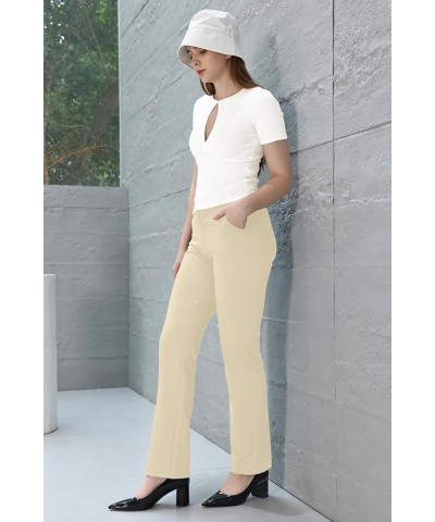 Dress Pants for Women Stretch Work Pants Straight Leg Office Slacks Business Casual Regular 31" Inseam Khaki $17.63 Pants