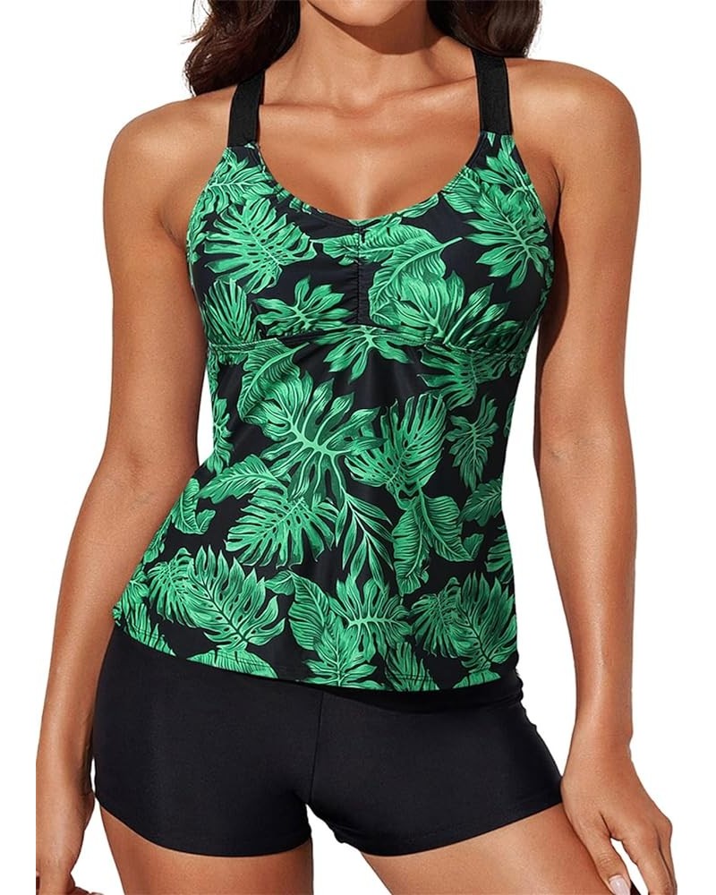 Womens Printed Strappy Racerback Tankini Swim Top No Bottom S - XXXL Green Printed $19.06 Swimsuits