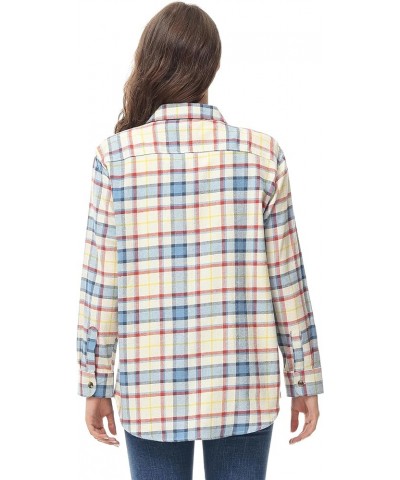 Women's Oversized Flannel Plaid Shirt Long Sleeve Button Down Plus Size Lightweight Shacket Blouse (S-4X) Regular Fit 50003 $...