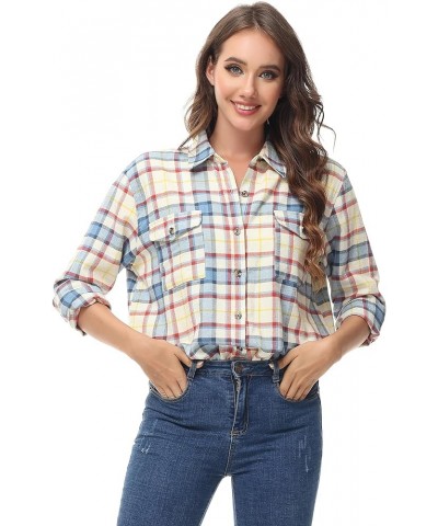 Women's Oversized Flannel Plaid Shirt Long Sleeve Button Down Plus Size Lightweight Shacket Blouse (S-4X) Regular Fit 50003 $...