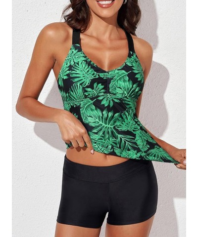 Womens Printed Strappy Racerback Tankini Swim Top No Bottom S - XXXL Green Printed $19.06 Swimsuits