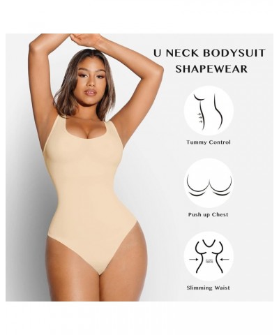 Bodysuit for Women Tummy Control Seamless Fashion Going Out Sleeveless Tank Tops Bodysuit A4-skin $22.03 Bodysuits