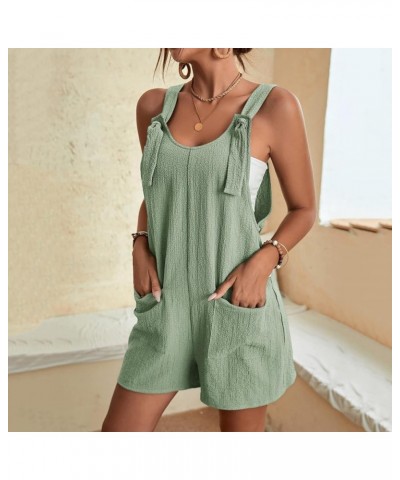 Kzxsfy Women Athletic Running Shorts Women's Tie Shoulder Overall Shorts Scoop Neck Romper Jumpsuit with Loose Gn2 $9.44 Jump...