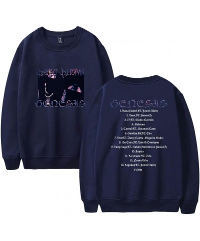 Peso Pluma Genesis Album Merch 2023 Doble P Tour Crewneck Long Sleeve Women Men Hip Hop Sweatshirt Navy2 $9.85 Hoodies & Swea...