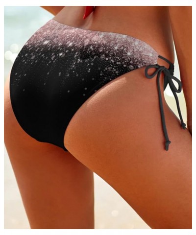 Womens Cheeky Bikini Bottoms Tie Side Brazilian Beachwear Sexy Swimsuit Bottom Black Pink Star $11.87 Swimsuits