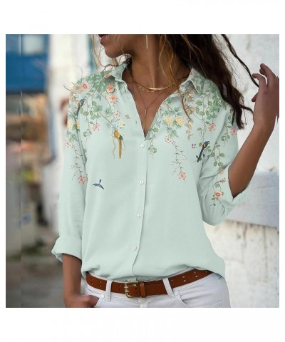 Floral Tops for Women Summer Flower Printed V Neck Tshirts Short Sleeve Tops Dressy Casual Along-green $16.22 Tops