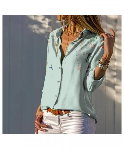 Floral Tops for Women Summer Flower Printed V Neck Tshirts Short Sleeve Tops Dressy Casual Along-green $16.22 Tops