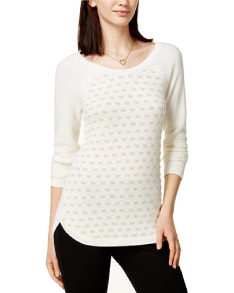 Womens Dot Pullover Sweater Egret $20.15 Sweaters