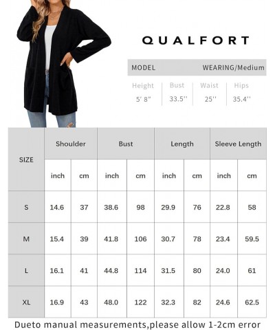 Soft Cardigans for Women Long Sleeve Cardigan with Pockets Black $16.50 Sweaters