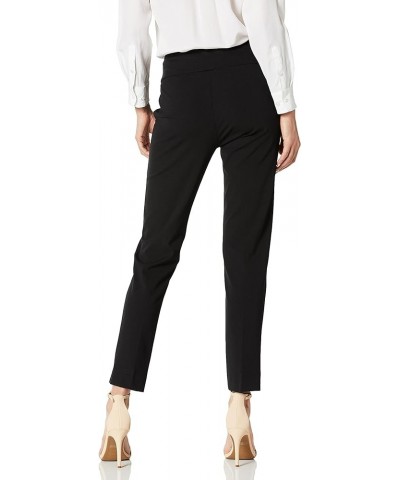 Women's Solid Knit Pull on Easy Fit Ankle Pant with Hem Vent Black $16.90 Pants