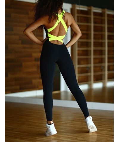 Women's Skinny Tight Bandage Sports Yoga Pants Jumpsuits Rompers Playsuit Yellow $12.06 Jumpsuits