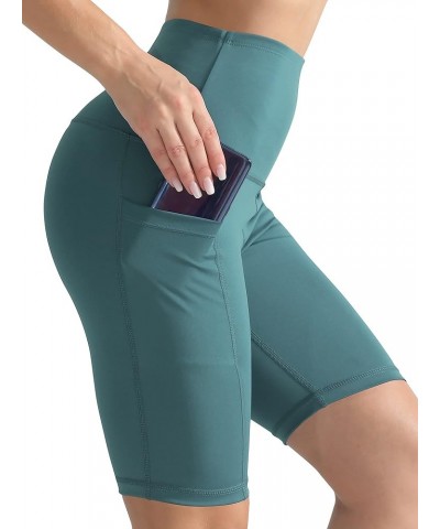 3 Pack Women 9" Biker Compression Short Leggings for Yoga with Big Pockets Pack of 3: Black & Grey & Turquoise $17.29 Activewear