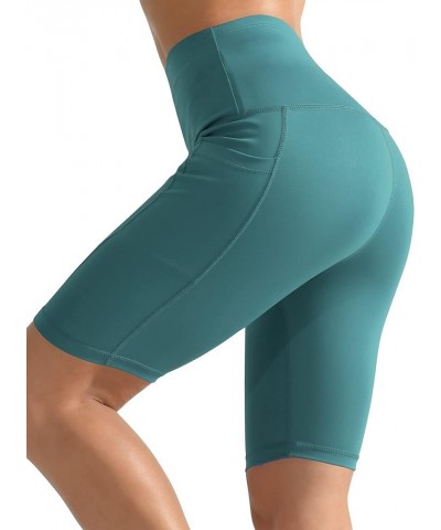 3 Pack Women 9" Biker Compression Short Leggings for Yoga with Big Pockets Pack of 3: Black & Grey & Turquoise $17.29 Activewear