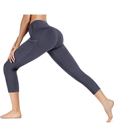 High Waist Yoga Pants with Pockets, Leggings for Women Tummy Control, Workout Leggings for Women 4 Way Stretch Capri Capri 78...