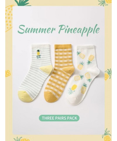 Womens Funny Crew Socks Cotton Cute Animal Ankle Socks 3 Pairs Great Gifts for Girls Pineapple Crew Socks $10.80 Socks