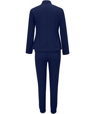 Womens Fashion 2 Piece Blazer Suits Long Sleeve Open Front Blazer Pants Set Elegant Work Office Business Outfits 03 Navy $16....