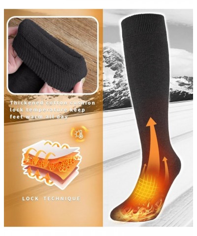 Warm Knee High Socks for Women,Cotton Thermal Socks for Hiking Skiing Winter Gifts Small-Medium Black $11.25 Socks