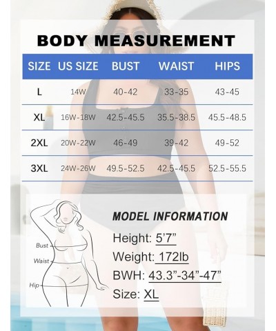 2024 Plus Size Womens Bikini Set Two Piece High Waist Swimsuit Tummy Control Bathing Suit Swimwear Light Blue $17.10 Swimsuits