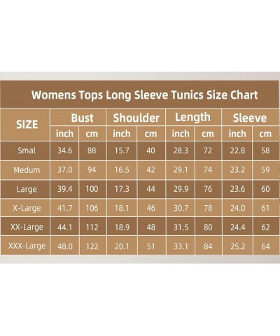 Womens Tops Long Sleeve Tunics Round Neck Blouses Shirts for Leggings Blue $13.99 Tops