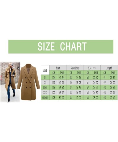 Women's Wool Trench Coats Long Classic Winter Lapel Collar Belted Pea Coats Fashion Loose Wool Peacoat Jackets H-grey $24.74 ...