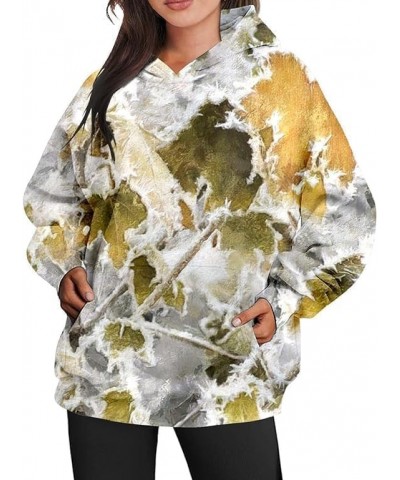 Women Camouflage Hoodie long Sleeve Maple Leaf Print Oversized Sports Sweatshirt Casual Cotton Pullover with Pockets Hoodies ...