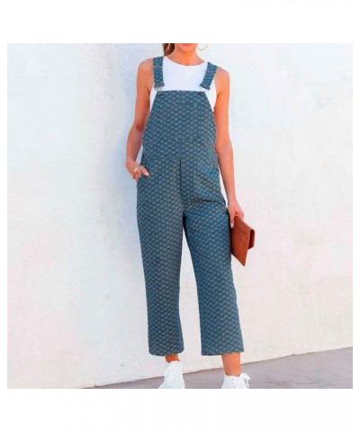 Women Jeans Jumpsuit, Women's Romper Long Denim Pants Ripped Pants Trousers Overalls Strap Jeans Romper D-blue $11.04 Overalls