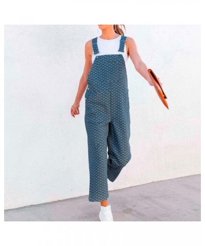 Women Jeans Jumpsuit, Women's Romper Long Denim Pants Ripped Pants Trousers Overalls Strap Jeans Romper D-blue $11.04 Overalls