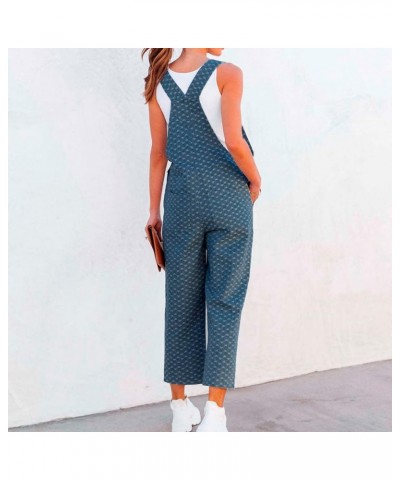 Women Jeans Jumpsuit, Women's Romper Long Denim Pants Ripped Pants Trousers Overalls Strap Jeans Romper D-blue $11.04 Overalls