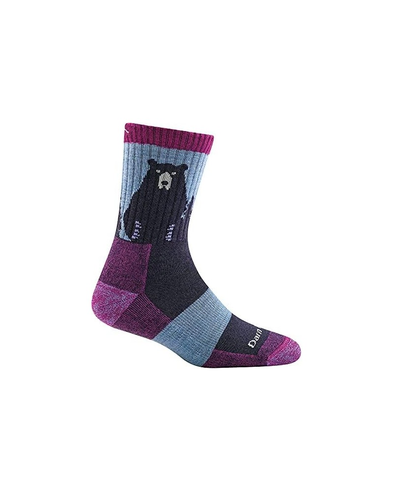 Darn Tough Bear Town Micro Crew Lightweight with Cushion Sock - Women's - 6 Pack Special Purple $49.10 Activewear