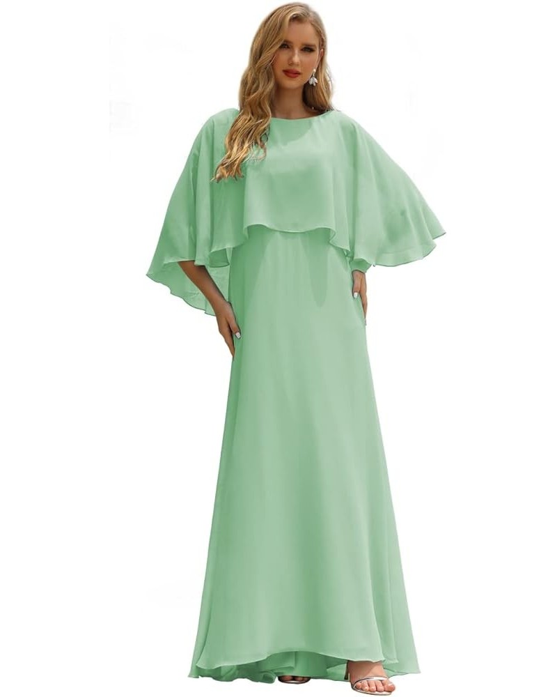 Bat Top Mother of The Bride Dress A Line Chiffon Formal Party Evening Gown Prom Dress Mint,green $41.28 Dresses