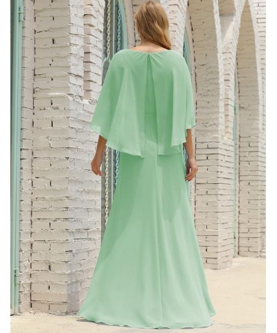 Bat Top Mother of The Bride Dress A Line Chiffon Formal Party Evening Gown Prom Dress Mint,green $41.28 Dresses