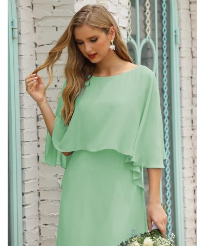 Bat Top Mother of The Bride Dress A Line Chiffon Formal Party Evening Gown Prom Dress Mint,green $41.28 Dresses