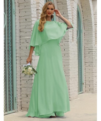 Bat Top Mother of The Bride Dress A Line Chiffon Formal Party Evening Gown Prom Dress Mint,green $41.28 Dresses