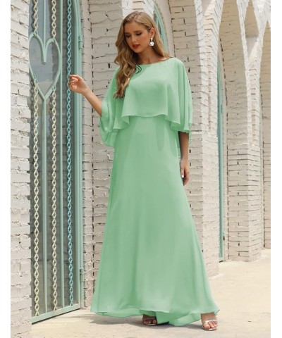 Bat Top Mother of The Bride Dress A Line Chiffon Formal Party Evening Gown Prom Dress Mint,green $41.28 Dresses