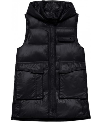 Hot down Womens Vest Women Quilted Sleeveless Jacket Vest Hooded Thick Long Coat Winter Warm Womens Winter Jacket Black $23.6...