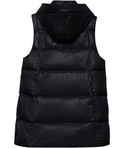 Hot down Womens Vest Women Quilted Sleeveless Jacket Vest Hooded Thick Long Coat Winter Warm Womens Winter Jacket Black $23.6...