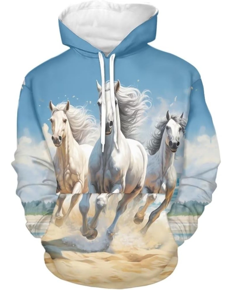 Drawstring Hoodies Cute Long Sleeve Fashion Sweatshirts for Women Teen Girls Hooeded Pullover Size XS-4XL Wild Horse $15.05 H...