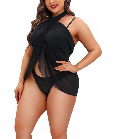 Plus Size Swimsuit Cover Ups Women Sarong Wraps Chiffon Beach Sheer Pareo Black $12.99 Swimsuits