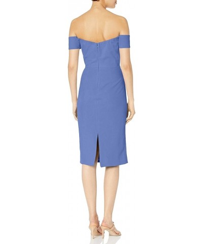 Women's Bailey Off The Shoulder Sweetheart Bodycon Midi Sheath Dress Blue Jay $44.22 Dresses