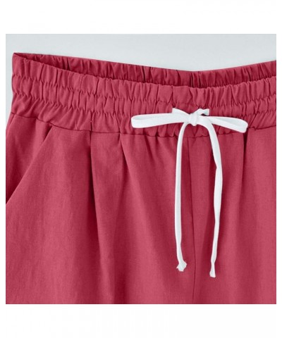 Bermuda Shorts for Women Knee Length Casual Summer Drawstring Pull on Beach Shorts Womens Bermuda Shorts with Pockets Red $4....