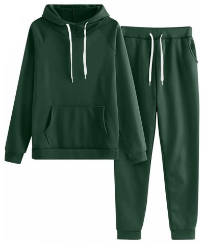 Womens Sweatsuits 2 Piece Set Plus Size Casual Jogger Sets Long Sleeve Crewneck Sweatshirt And Trackpants Tracksuit 05❈❈green...