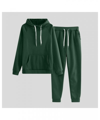 Womens Sweatsuits 2 Piece Set Plus Size Casual Jogger Sets Long Sleeve Crewneck Sweatshirt And Trackpants Tracksuit 05❈❈green...