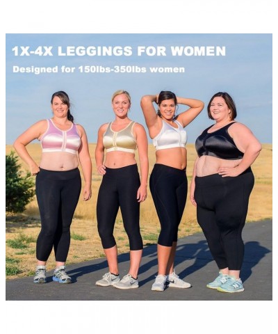 Plus Size Leggings for Women-Stretchy X-Large-4X Tummy Control High Waist Spandex Workout Black Yoga Chef Pants 1-black,black...