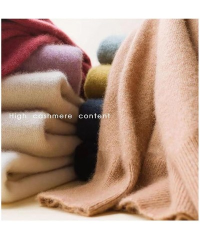 Cashmere Sweaters for Women, Pure Wool Semi-Turtleneck Crew Neck Sweaters, Long Sleeve Pullover Cashmere Sweater Pink $16.52 ...